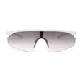 thumbnail image 2 of Kids Child Size Trendy Flat Top Shield Plastic Sport Sunglasses White - Smoke, 2 of 4