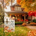 thumbnail image 4 of Fall for Jesus Pumpkins Garden Flag 12x18 Double Sided Fall Autumn Religious Cross Small Yard Flags for Outside Seasonal Flags Farmhouse Yard Garden Outdoor Decor, 4 of 6