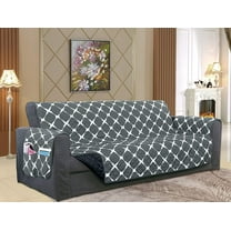Quilted Reversible Furniture Protector For Pet Dog Children Gray/Black Sofa