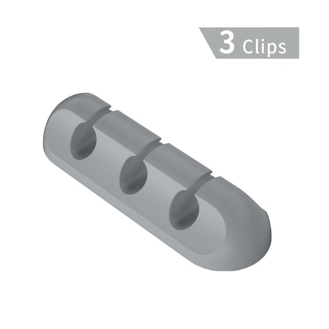 Essager Organizador de cables Oficina en casa Teléfono de escritorio Teclado Soporte de cable para ratón Clip de cable adhesivo, gris, 3 ranuras tholdsy EL5265-05