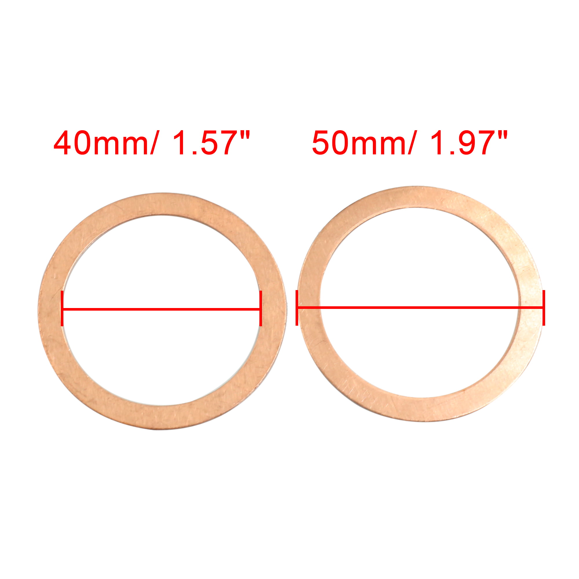 Thickness 1mm Inner Dia.3~40mm Solid Copper Gasket Flat Ring Sealing Washers 