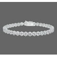 thumbnail image 3 of Solid 925 Sterling Silver 7.25 Inch Tennis Bracelet Zirconia Rhodium Plated for Women GH2340-7.25, 3 of 5