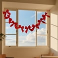 thumbnail image 4 of 70 Inch Christmas Red Bow Flag String Ornament, Festival Home Decoration For Xmas Tree, Fireplace And Window Wedding Party Supplies, 4 of 5