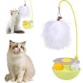 thumbnail image 1 of Interactive Cat Feather Toys 3In1 MultiMode Cat Toy With Catnip Teaser Wand Track Balls Yellow, 1 of 4