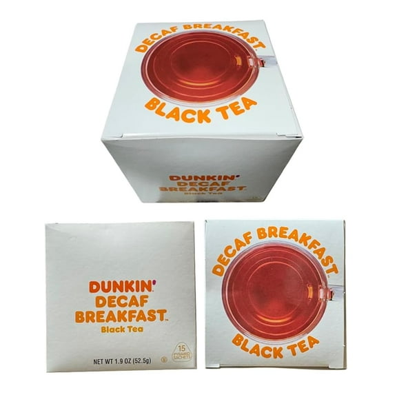 Dunkin Donuts Decaf Breakfast Black Tea - 45 Tea Bags (3 Packs of 15 Tea Bags)