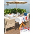thumbnail image 5 of Outdoor Tablecloth with Umbrella Hole for Patio/Picnic/Party/Camping, Blue Red Flowers Waterproof Table Cloth Rectangle Table Cover Washable, Elegant Spring Floral Butterfly Pastoral (60"x 84"), 5 of 8