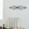 thumbnail image 3 of DecMode Brown Metal Scroll Long Slim Home Wall Decor, 44" x 8" x 1", 3 of 14