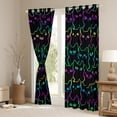 thumbnail image 3 of Manfei Kawaii Stripe Kitten Blackout Curtains Set of 2 (52x84 Each),Cartoon Cat Window Curtains,Blue Purple Black Curtains and Drapes For Girls Boys,Ultra Soft Home Decor, 3 of 6