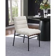 thumbnail image 6 of Lahni White Boucle Fabric Set of 2 Dining Chair with Black Iron Legs, 6 of 6