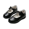thumbnail image 5 of FINALGANG Kids Girls Adjustable Strap Scalloped Glossy Mary Jane Shoes Soft Flat Sole Formal School Uniform Dress Leather Shoes Cute Shoes 10.5-11 Years, 5 of 5