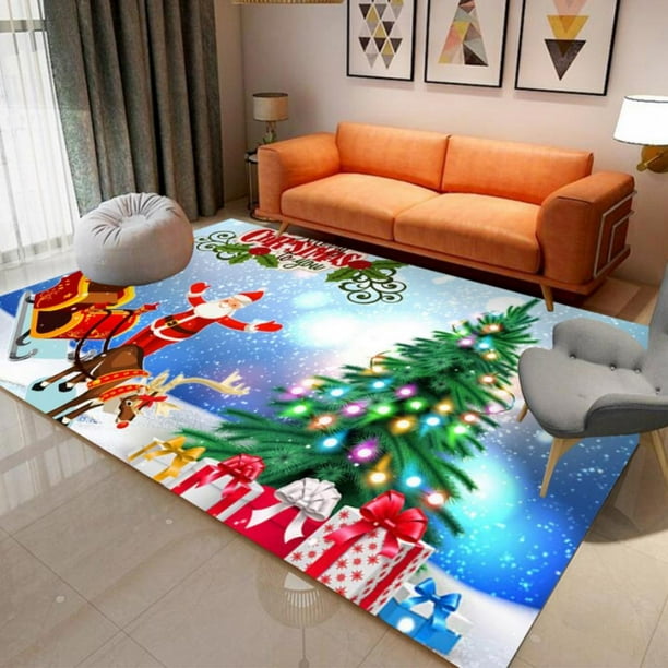 Christmas Rugs Santa Claus Area Rug for Bedroom Living Room AntiSlip