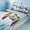 thumbnail image 1 of Erosebridal Marine Sea Turtle Zipper Queen Comforter Set with Fitted Sheet and 2 Pillowcases, Coastal Wildlife Zipper Bedding Set, Gray Reversible, 1 of 6