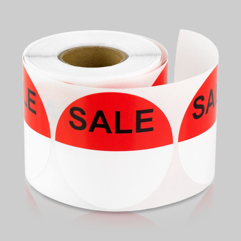 Round Sale Stickers with Writing Area (1/2 inch, 300 Stickers per Roll