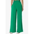 thumbnail image 2 of TheMogan Women's S~3X High Rise Smocked Elastic Waist Pull On Wide Leg Lounge Pants, 2 of 7