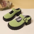 thumbnail image 5 of Women's Mary Janes Shoes Platform Dress Low Heel Chunky Pumps Round Toe Ankle Strap Pumps Shoes Oxfords Esther Green 39, 5 of 9
