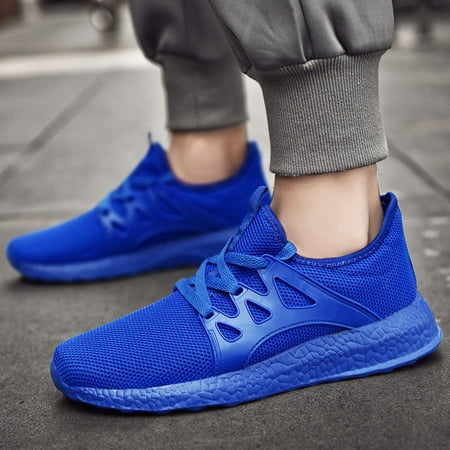 

Men Sports Running Shoes Breathable Mesh Cushioning Outdoor Exercise Sneakers 41 Royal Blue