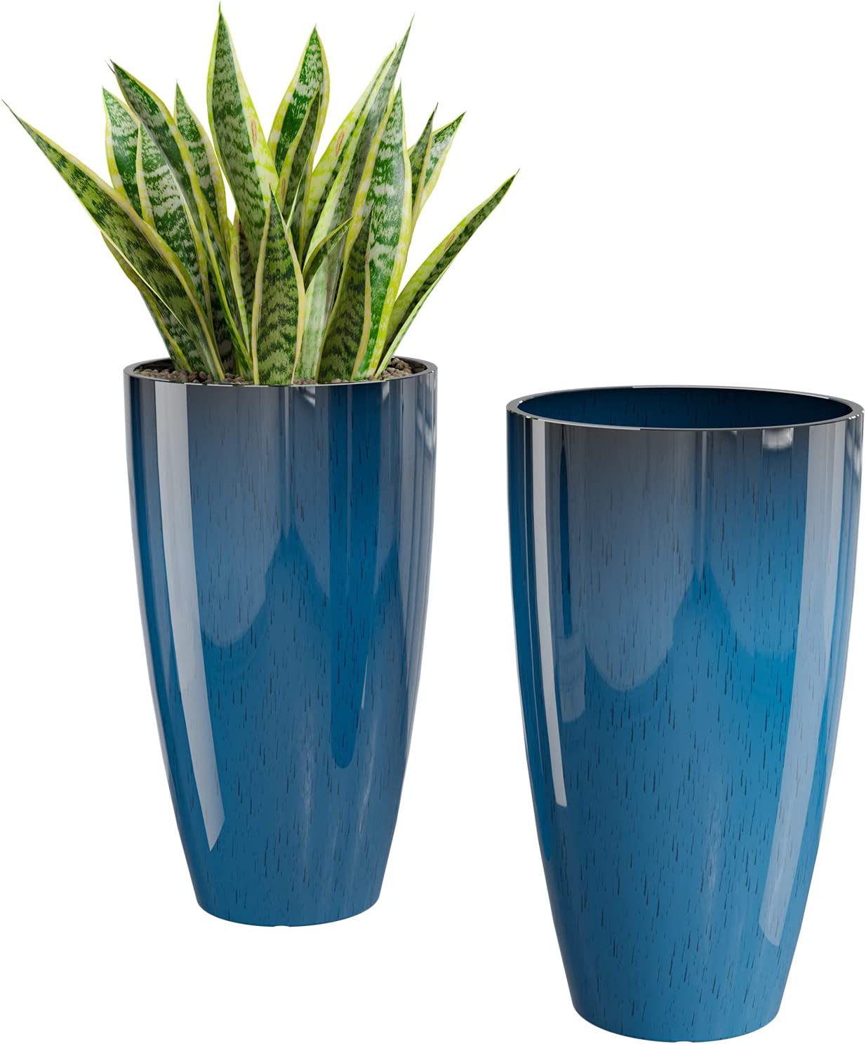 QCQHDU 21 inch Tall Planters for Outdoor Plants Set of 2,Outdoor