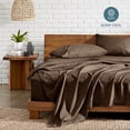 thumbnail image 4 of Bare Home Premium 1800 Collection 5-Piece Bed Sheet Set, Split King, Heathered Taupe, 4 of 10