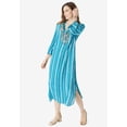 thumbnail image 3 of Roaman's Women's Plus Size Hand-Crinkled Embellished Kaftan, 3 of 5