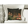 thumbnail image 4 of Ambesonne Nature Throw Pillow Cover 2 Pack, Mushrooms Dark Forest, 18", Green Brown and Red, 4 of 6