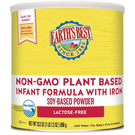 Earth's Best Non-GMO Soy Plant Based Infant Powder Formula with Iron, Omega-3 DHA & 6 ARA, 23.2
