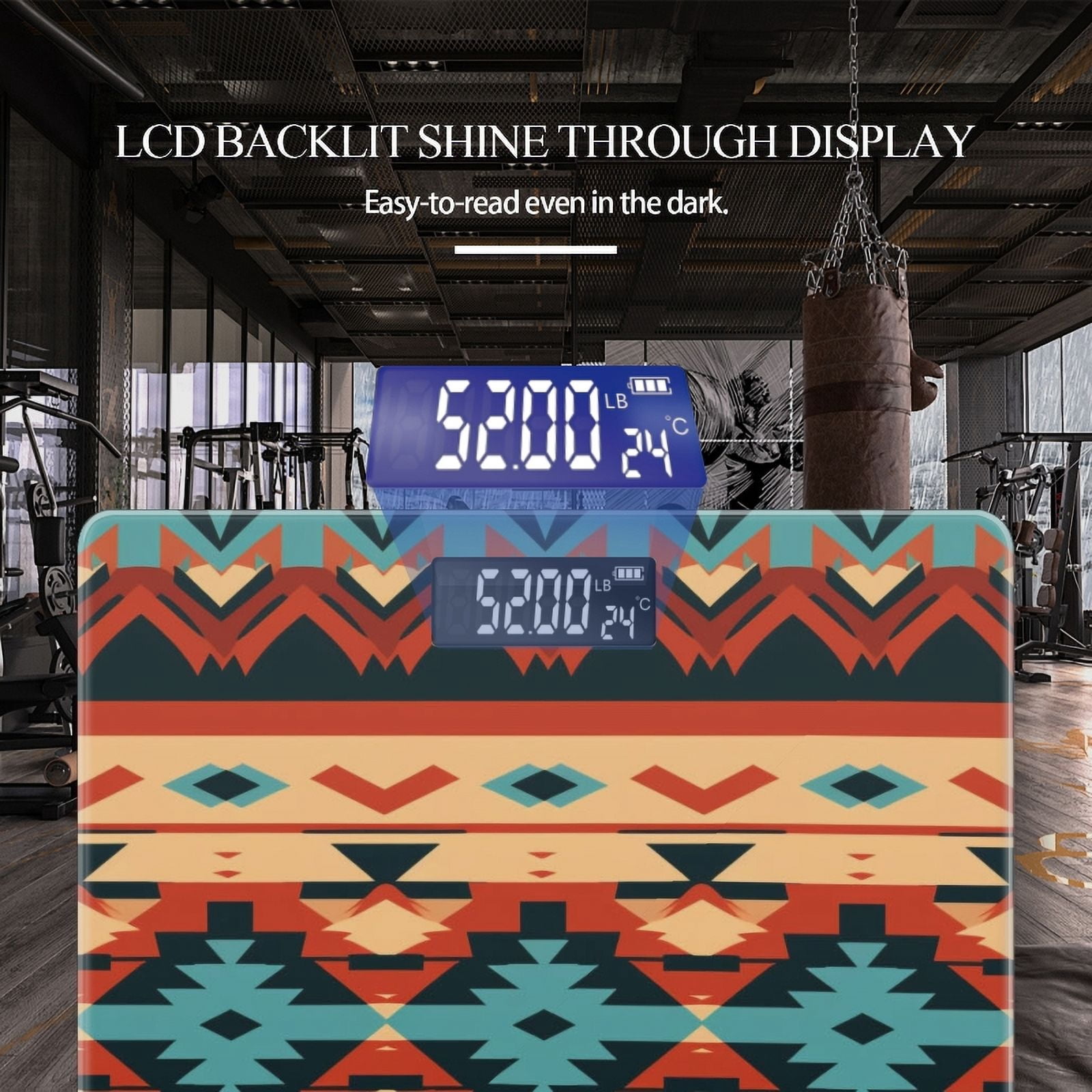 High Precision Body Weight Scale Smart Bathroom Scales with Large LCD Display(400lbs),Decorative for Bedroom-Illustration Of Seamless Pattern In The Style Of Traditional Tribal Patterns