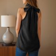 thumbnail image 6 of HAJWOH Women's Halter Neck Cotton Tank Tops Solid Color Sleeveless Casual Streetwear Summer Fashion Tunic Cami Shirts, 6 of 6