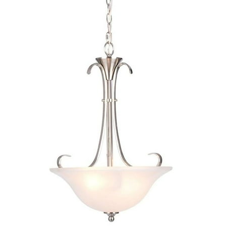 

Hampton Bay Santa Rita 2-Light Brushed Nickel Finish Inverted Pendant with Glass Shade (New Open Box)
