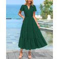 thumbnail image 2 of Vestido PRETTYGARDEN para mujer, midi, casual, cuello en V, verano, con bolsillos, 2 of 9