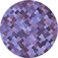 thumbnail image 1 of Ahgly Company Machine Washable Indoor Round Transitional Purple Mimosa Purple Area Rugs, 5' Round, 1 of 7