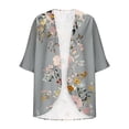 thumbnail image 5 of Brqkzdu Floral Kimonos for Women Puff Sleeve Open Front Chiffon Cardigan Lightweight Loose Fit Comfy Causal Cover Up, 5 of 5