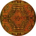 thumbnail image 1 of Ahgly Company Machine Washable Indoor Round Persian Yellow Traditional Area Rugs, 8' Round, 1 of 4