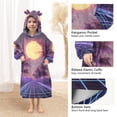 thumbnail image 3 of FORMRS Wearable Blanket Hoodie with Sleeves for Kids Cozy Flannel Sweatshirt, Night Purple Road, 3 of 7