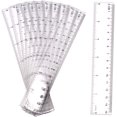 thumbnail image 1 of Paquete de 10 reglas de plástico transparente, regla recta de 15cm y 6 pulgadas, Kit de regla de plástico transparente, herramienta de medición para estudiantes, escuela y oficina Fokelyi CZBG-HQ94, 1 of 4