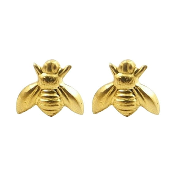 KDSJSXW Gold Earrings Bee Earrings Small Bee Earrings Bee Shaped Earrings Gold Silver Earrings Bee Earrings Stud Earrings for Women Pearl Stud Earrings for Women Earrings(Gold,One Size)