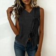 thumbnail image 7 of Outfmvch Vest Tops for Women Sleeveless Shirts Cotton Linen Button Down Vest for Women V Neck Linen Tops for Women Ladies Linen Vest Sleeveless Vest Women'S Vest Black M, 7 of 7