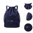 thumbnail image 6 of QccHieUs Drawstring Backpack Sports Gym Bag Water Resistant Basketball Sackpack Cinch Bag Dark Blue, 6 of 9
