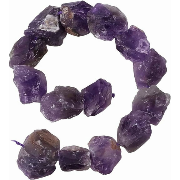 2strands 2 Strands Amethyst Beads Raw Irregular Gemstones Beads Strands Nugget Rough Beads Drilled Strand for Craft Bracelet Necklace Jewelry Making