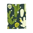 thumbnail image 2 of YFYANG Anti-Pilling Ultra-Soft Micro Fleece Cover Blanket for Bed Sofa, Green Cartoon Cactus Throw Blanket for All Seasons, 60"x50", 2 of 9