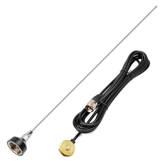 HYS Tunable 118- 940MHz NMO Mount Amateur Antenna Kit With RG58 Cable NMO to Pl-259 Connector