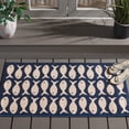 thumbnail image 2 of SAFAVIEH Courtyard Tranter Geometric Fish Indoor/Outdoor Area Rug, 2'7" x 5', Navy/Beige, 2 of 15