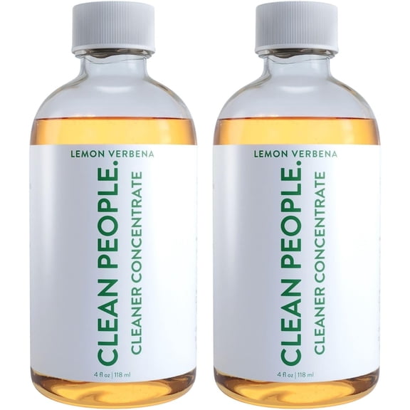 Clean People Cleaner Concentrate - All-Purpose Cleaner for Multi-Purpose Cleaning, Bathrooms, Floors, Concentrated, Recyclable Packaging (Lemon Verbena Scent) 4oz (2 Pack)