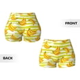 thumbnail image 5 of Lsque Bananas On A Striped Pattern High Waisted Biker Shorts for Women-Tummy Control Fitness Athletic Workout Running Yoga Gym Shorts,Moisture-Wicking-Small, 5 of 9