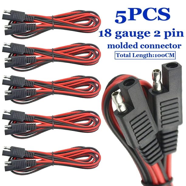 5Pcs Universal 2Pin 18 Gauge Quick Disconnect Wire Harness SAE