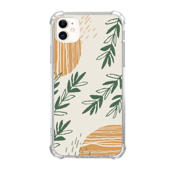 Boho Plant Art Case Compatible with iPhone 12,Aesthetic Art Design TPU Bumper Cover Case