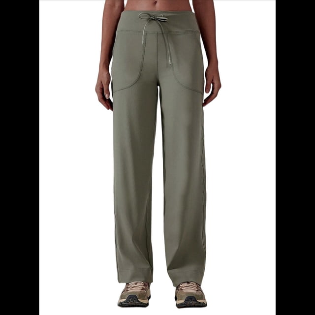 Pantalones Anchos y Cómodos para Mujer, con Bolsillos Grandes, para Fitness, Yoga y Deportes Casuales. Verde L