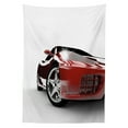 thumbnail image 3 of Ambesonne Teen Room Tablecloth Rectangular Table Cover, Modern Automobile Car, 52"x70", Black and Ruby, 3 of 4