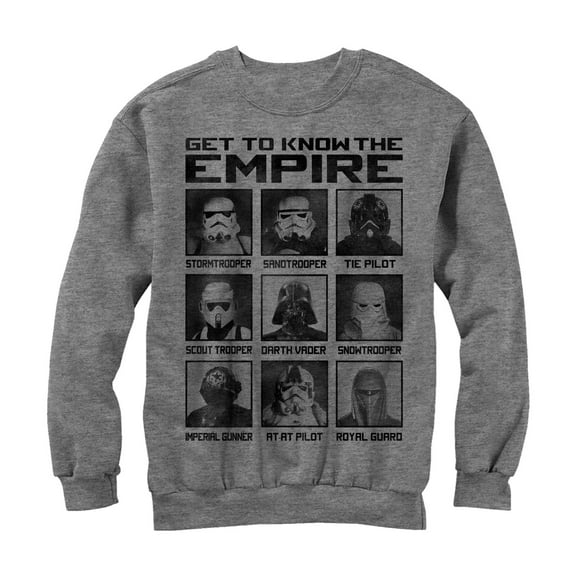 Men's Star Wars Empire Trooper Types  Sweatshirt Athletic Heather Small