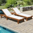 thumbnail image 1 of Gymax Lot de 2 Chaises Longues Inclinables de Patio en Bois avec Dossier Réglable, 1 of 9