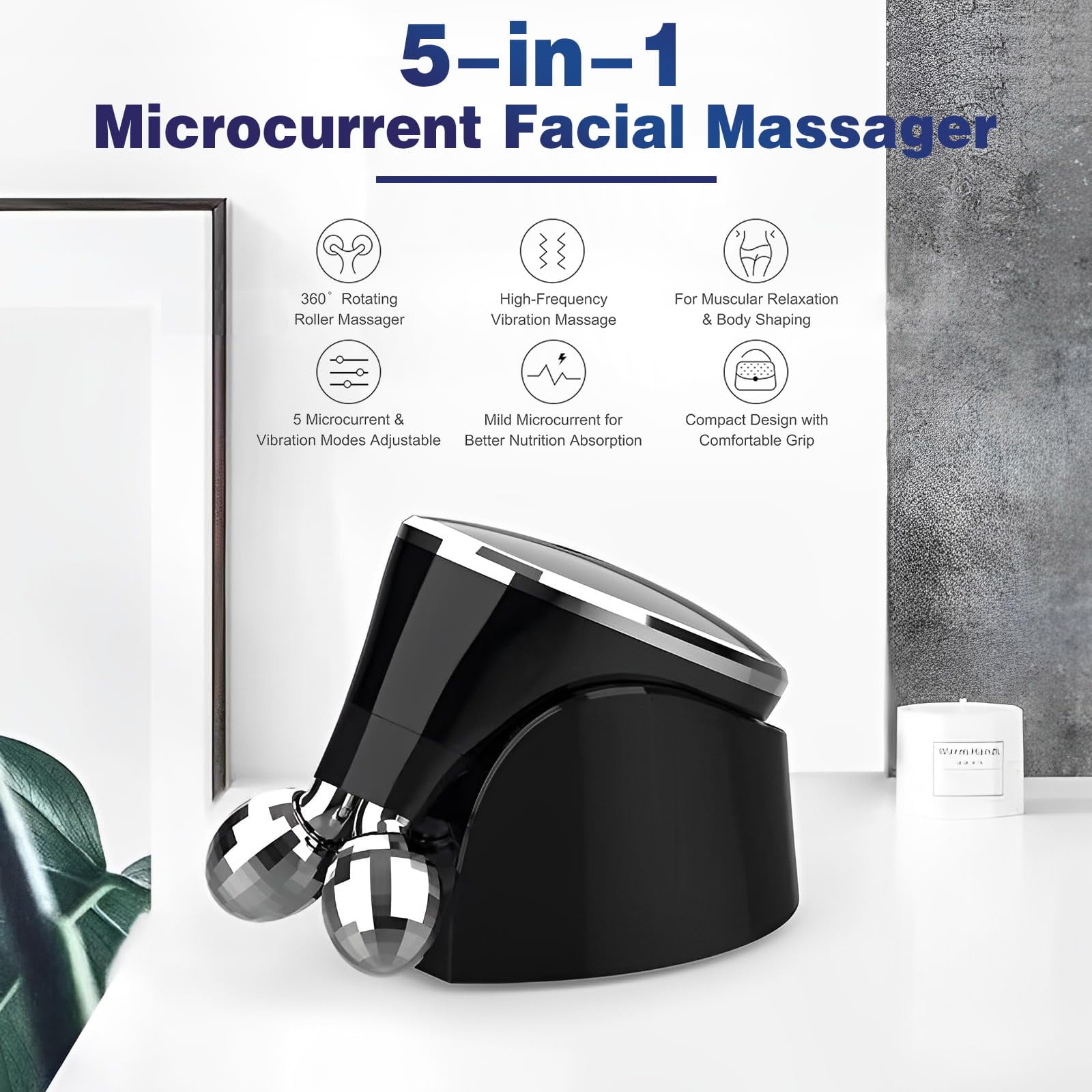 Balomy Microcurrent Facial Device, Face Massager, Face Sculpting Tool for Skin Care, Wrinkle Removal, Anti Aging, Skin Rejuvenation